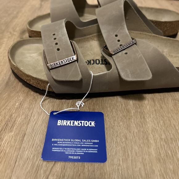 *NEW* Birkenstock EU 41 W 10 M 8 Arizona Tobacco Brown Oiled Leather Normal Fit - Picture 5 of 8